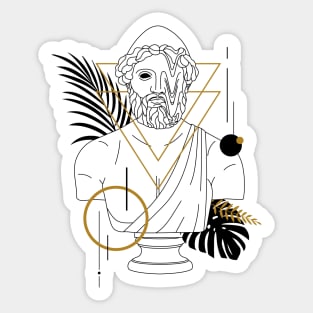 Hephaestus (Vulcanus). Creative Illustration In Geometric And Line Art Style Sticker